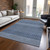3' X 5' Navy Blue And Ivory Chevron Washable Indoor Outdoor Area Rug