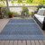 3' X 5' Navy Blue And Ivory Chevron Washable Indoor Outdoor Area Rug