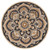 4' Round Black Flower Blossom Area Rug