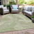 5' X 8' Artichoke Green Brown And Ivory Floral Washable Indoor Outdoor Area Rug