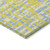 5' X 8' Yellow Denim Blue And Beige Abstract Washable Indoor Outdoor Area Rug
