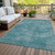 5' X 8' Teal Blue Washable Indoor Outdoor Area Rug