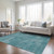 5' X 8' Teal Blue Washable Indoor Outdoor Area Rug