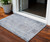 3' X 5' Sky Blue Charcoal And Ivory Abstract Washable Indoor Outdoor Area Rug