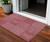 3' X 5' Red And Ivory Geometric Washable Indoor Outdoor Area Rug