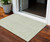 3' X 5' Artichoke Green And Ivory Geometric Washable Indoor Outdoor Area Rug