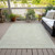 3' X 5' Artichoke Green And Ivory Geometric Washable Indoor Outdoor Area Rug