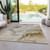 5' X 8' Beige and Brown Abstract Washable Indoor Outdoor Area Rug