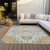 5' X 8' Gold Ivory And Blue Oriental Washable Indoor Outdoor Area Rug
