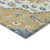 5' X 8' Gold Ivory And Blue Oriental Washable Indoor Outdoor Area Rug
