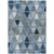3' X 5' Denim Blue And Sky Blue Geometric Washable Indoor Outdoor Area Rug