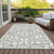 5' X 8' Graphite Gray And Silver Geometric Washable Indoor Outdoor Area Rug