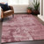 3' X 5' Blush And Ivory Abstract Washable Indoor Outdoor Area Rug