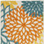 2' X 6' Turquoise Floral Non Skid Indoor Outdoor Runner Rug
