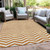8' X 10' Orange And Beige Chevron Washable Indoor Outdoor Area Rug