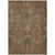 9' X 12' Brown Charcoal And Brick Red Damask Washable Indoor Outdoor Area Rug