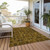 10' X 14' Chocolate Floral Medallion Washable Non Skid Indoor Outdoor Area Rug
