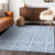 10' X 14' Sky Blue And Denim Blue Medallion Washable Indoor Outdoor Area Rug