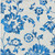 9' X 12' White And Denim Blue Floral Washable Indoor Outdoor Area Rug