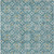 8' X 10' Teal Blue Gray And Gold Floral Washable Indoor Outdoor Area Rug