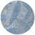 8' Blue Gray And Ivory Round Floral Washable Indoor Outdoor Area Rug
