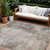 8' X 10' Ivory Blue And Copper Abstract Washable Indoor Outdoor Area Rug