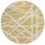 8' Gold And Ivory Round Geometric Washable Indoor Outdoor Area Rug