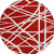 8' Red And Ivory Round Geometric Washable Indoor Outdoor Area Rug