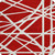 8' Red And Ivory Round Geometric Washable Indoor Outdoor Area Rug