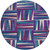 8' Purple Ivory And Teal Blue Round Geometric Washable Indoor Outdoor Area Rug
