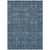 9' X 12' Blue and Black Floral Washable Non Skid Indoor Outdoor Area Rug