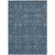 9' X 12' Blue and Black Floral Washable Non Skid Indoor Outdoor Area Rug