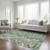 8' X 10' Sage And Artichoke Green Abstract Washable Indoor Outdoor Area Rug