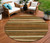 8' Brown Copper And Beige Round Striped Washable Indoor Outdoor Area Rug