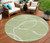 8' Artichoke Green And Ivory Round Abstract Washable Indoor Outdoor Area Rug