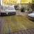 9' X 12' Chocolate Striped Washable Non Skid Indoor Outdoor Area Rug