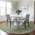 8' Green And Ivory Round Chevron Washable Indoor Outdoor Area Rug