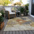 8' X 10' Taupe Black And Copper Abstract Washable Indoor Outdoor Area Rug