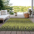 8' X 10' Olive Green Dark Green And Brown Striped Washable Indoor Outdoor Area Rug