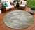 8' Brown Taupe And Ivory Round Abstract Washable Indoor Outdoor Area Rug