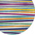 8' Blue Round Striped Washable Indoor Outdoor Area Rug