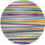 8' Blue Round Striped Washable Indoor Outdoor Area Rug