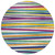 8' Blue Round Striped Washable Indoor Outdoor Area Rug