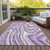 9' X 12' Lavender Purple And Ivory Abstract Washable Indoor Outdoor Area Rug
