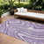 9' X 12' Lavender Purple And Ivory Abstract Washable Indoor Outdoor Area Rug