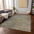 9' X 12' Gold And Gray Abstract Washable Indoor Outdoor Area Rug