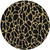 8' Black And Gold Round Geometric Washable Indoor Outdoor Area Rug