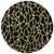 8' Black And Gold Round Geometric Washable Indoor Outdoor Area Rug