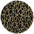 8' Black And Gold Round Geometric Washable Indoor Outdoor Area Rug