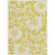 10' X 14' Gold and White Floral Washable Non Skid Indoor Outdoor Area Rug
